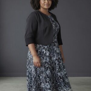 2 Piece Floral Dress with Bolero Jacket 16W